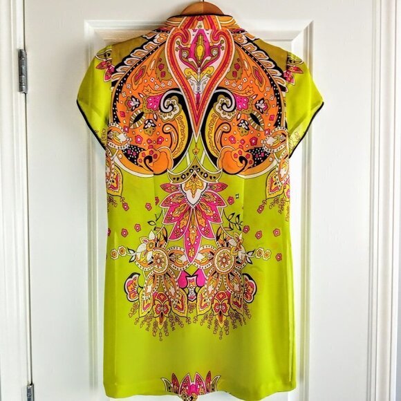 Neon Dopamine Sheer Short Sleeve Tunic Top - Picture 2 of 3